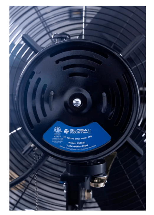 Global Industrial 24" Deluxe Oscillating Wall Mount Fan, 3 Speed, 8,650 CFM, 1/2 HP (GLB - 258321) - SchoolOutlet