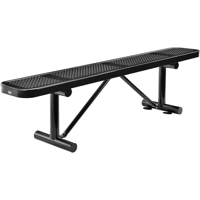 Global Industrial 6' Outdoor Steel Flat Bench Perforated Metal (GLB - 262075) - SchoolOutlet