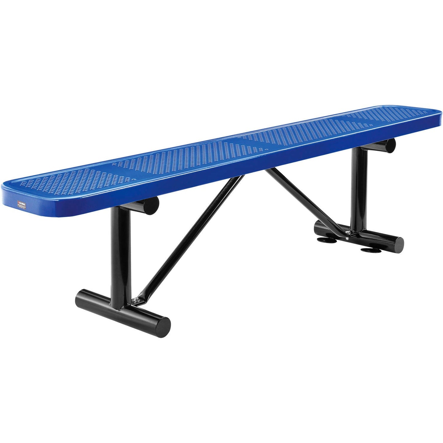 Global Industrial 6' Outdoor Steel Flat Bench Perforated Metal (GLB - 262075) - SchoolOutlet
