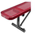Global Industrial 6' Outdoor Steel Flat Bench Perforated Metal (GLB - 262075) - SchoolOutlet