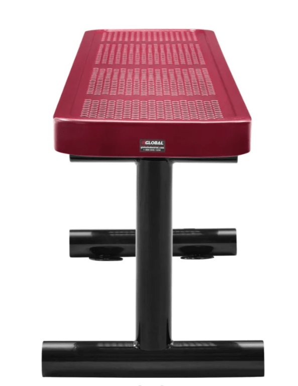 Global Industrial 6' Outdoor Steel Flat Bench Perforated Metal (GLB - 262075) - SchoolOutlet