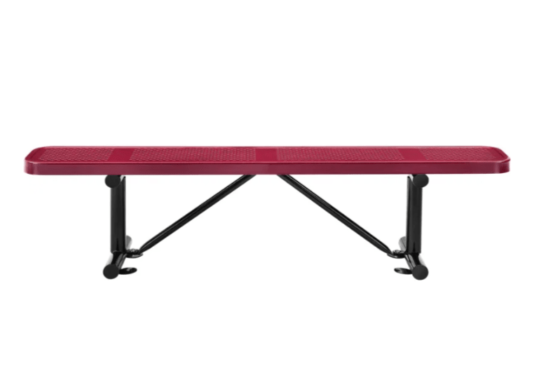 Global Industrial 6' Outdoor Steel Flat Bench Perforated Metal (GLB - 262075) - SchoolOutlet