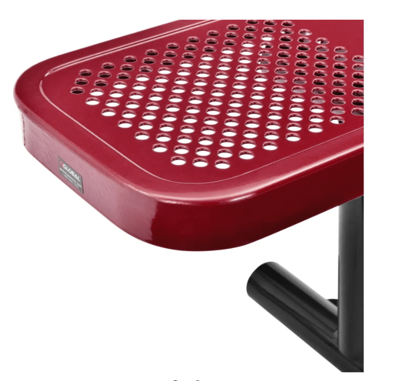 Global Industrial 6' Outdoor Steel Flat Bench Perforated Metal (GLB - 262075) - SchoolOutlet