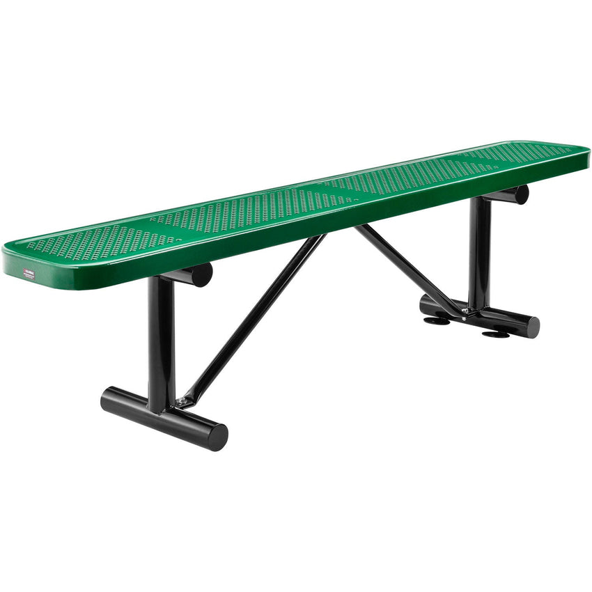 Global Industrial 6' Outdoor Steel Flat Bench Perforated Metal (GLB - 262075) - SchoolOutlet
