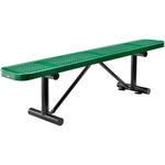 Global Industrial 6' Outdoor Steel Flat Bench Perforated Metal (GLB - 262075) - SchoolOutlet