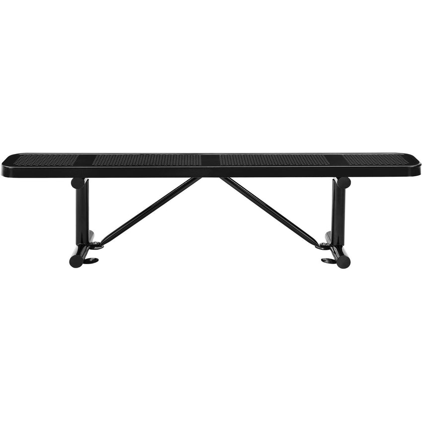 Global Industrial 6' Outdoor Steel Flat Bench Perforated Metal (GLB - 262075) - SchoolOutlet