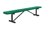Global Industrial 8' Outdoor Steel Flat Bench Perforated Metal (GLB - 262076) - SchoolOutlet