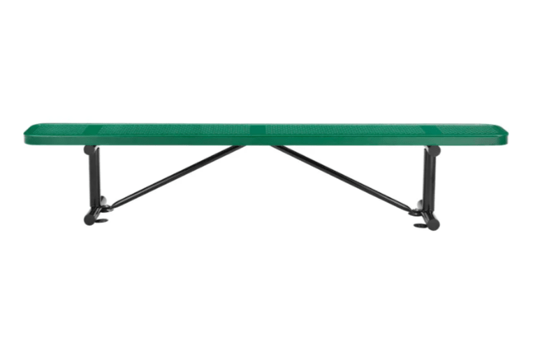 Global Industrial 8' Outdoor Steel Flat Bench Perforated Metal (GLB - 262076) - SchoolOutlet