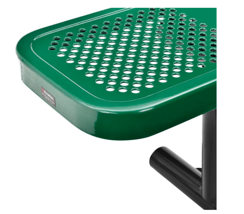 Global Industrial 8' Outdoor Steel Flat Bench Perforated Metal (GLB - 262076) - SchoolOutlet