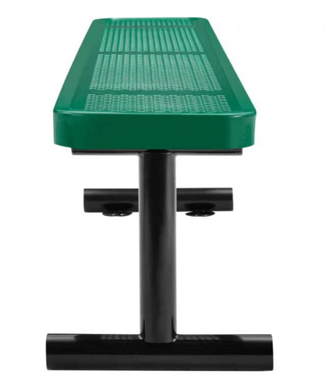 Global Industrial 8' Outdoor Steel Flat Bench Perforated Metal (GLB - 262076) - SchoolOutlet