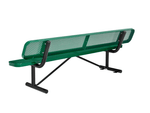 Global Industrial 8' Outdoor Steel Picnic Bench w/ Backrest Perforated Metal (GLB - 262077) - SchoolOutlet