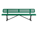 Global Industrial 8' Outdoor Steel Picnic Bench w/ Backrest Perforated Metal (GLB - 262077) - SchoolOutlet