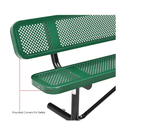 Global Industrial 8' Outdoor Steel Picnic Bench w/ Backrest Perforated Metal (GLB - 262077) - SchoolOutlet