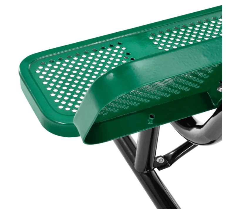 Global Industrial 8' Outdoor Steel Picnic Bench w/ Backrest Perforated Metal (GLB - 262077) - SchoolOutlet
