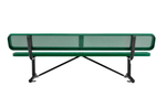 Global Industrial 8' Outdoor Steel Picnic Bench w/ Backrest Perforated Metal (GLB - 262077) - SchoolOutlet