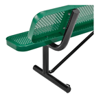 Global Industrial 8' Outdoor Steel Picnic Bench w/ Backrest Perforated Metal (GLB - 262077) - SchoolOutlet