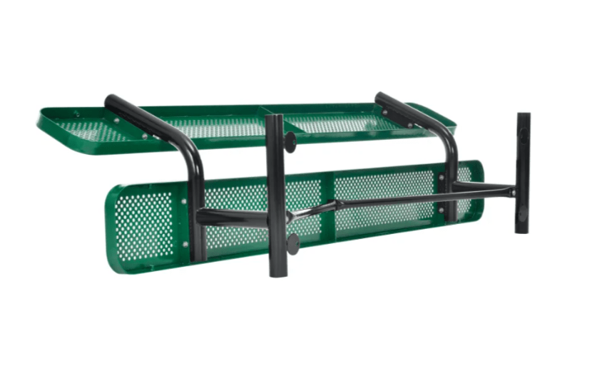 Global Industrial 8' Outdoor Steel Picnic Bench w/ Backrest Perforated Metal (GLB - 262077) - SchoolOutlet