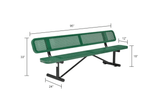 Global Industrial 8' Outdoor Steel Picnic Bench w/ Backrest Perforated Metal (GLB - 262077) - SchoolOutlet