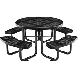 Global Industrial 46" Round Picnic Table, Perforated Metal (GLB-262078)