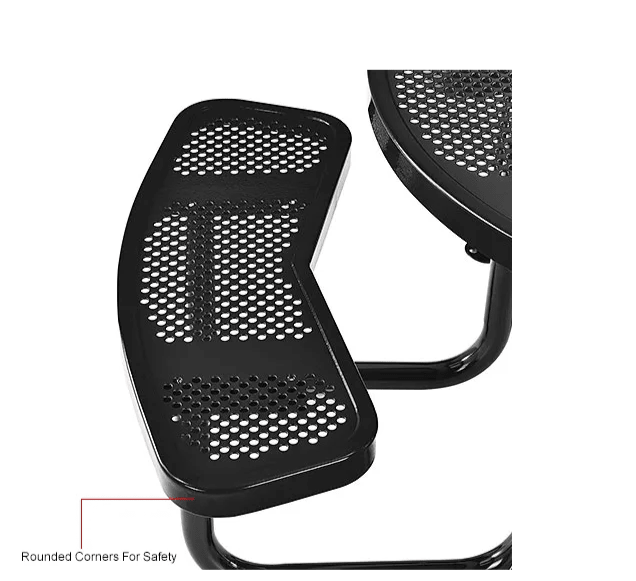 Global Industrial 46" Round Picnic Table, Perforated Metal (GLB - 262078) - SchoolOutlet
