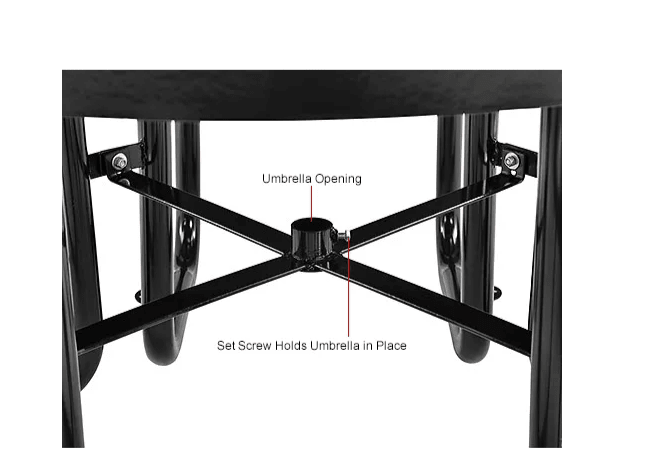 Global Industrial 46" Round Picnic Table, Perforated Metal (GLB - 262078) - SchoolOutlet