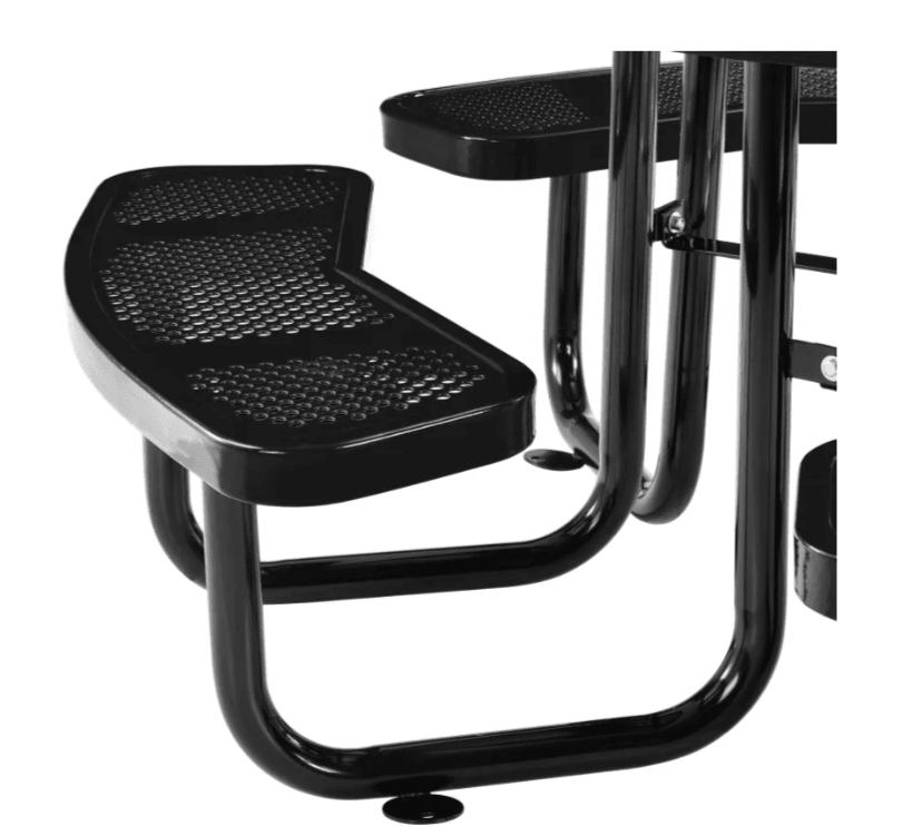 Global Industrial 46" Round Picnic Table, Perforated Metal (GLB - 262078) - SchoolOutlet