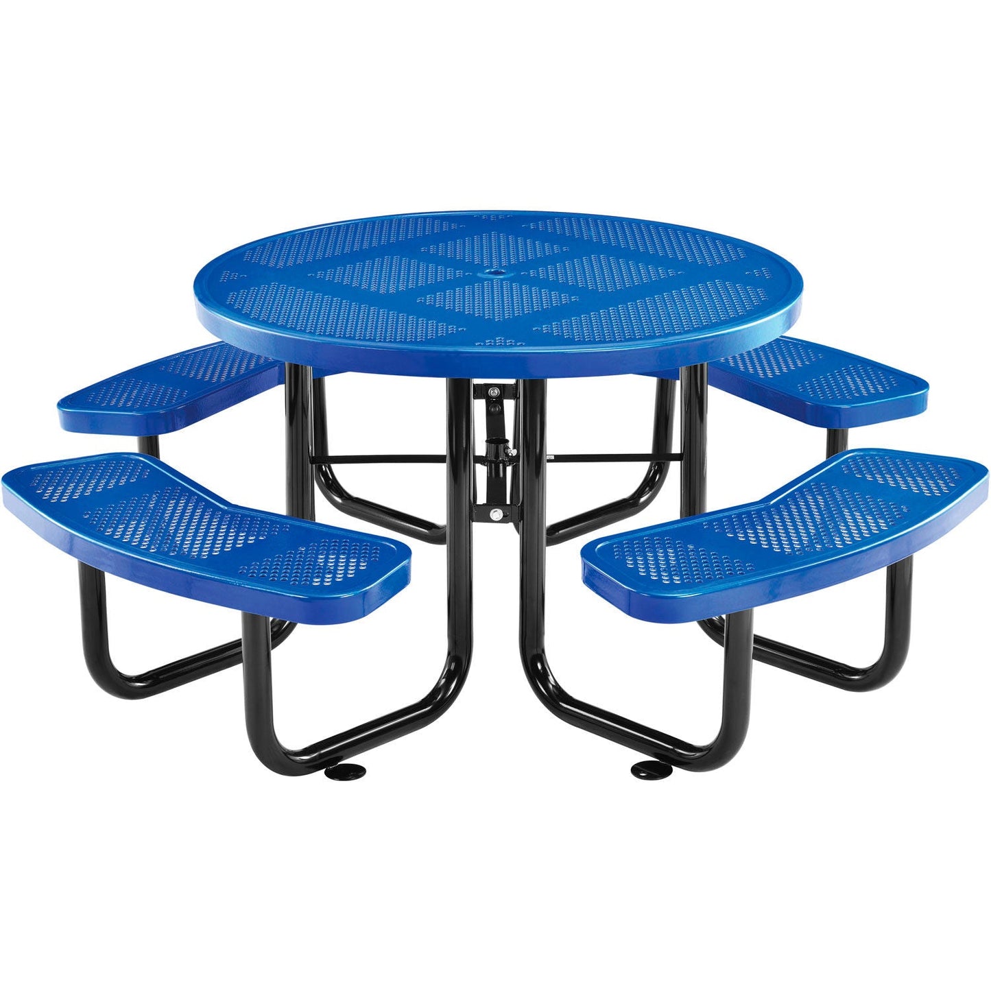 Global Industrial 46" Round Picnic Table, Perforated Metal (GLB - 262078) - SchoolOutlet