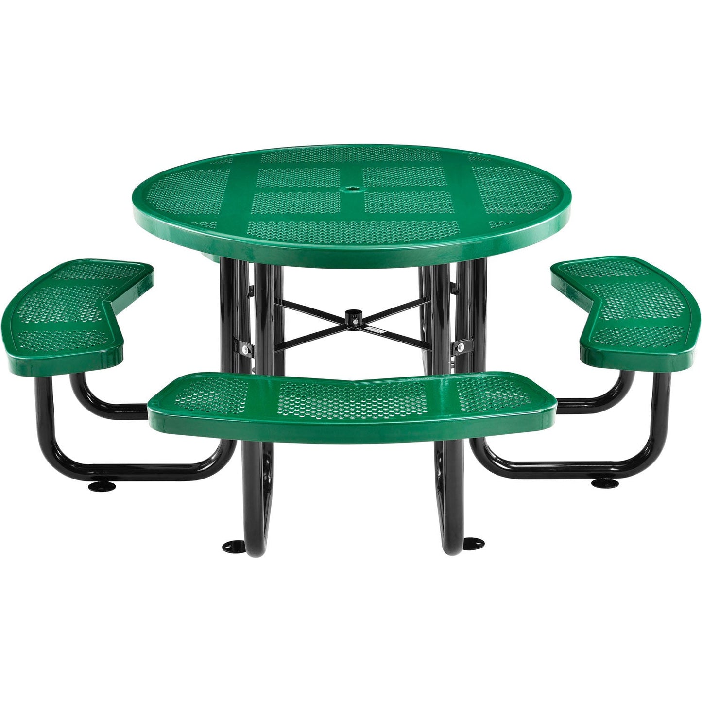 Global Industrial 46" Round Picnic Table, Perforated Metal (GLB - 262078) - SchoolOutlet