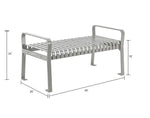 Global Industrial 4' Outdoor Steel Slat Park Bench, Backless, Gray (GLB - 262112GYKD) - SchoolOutlet