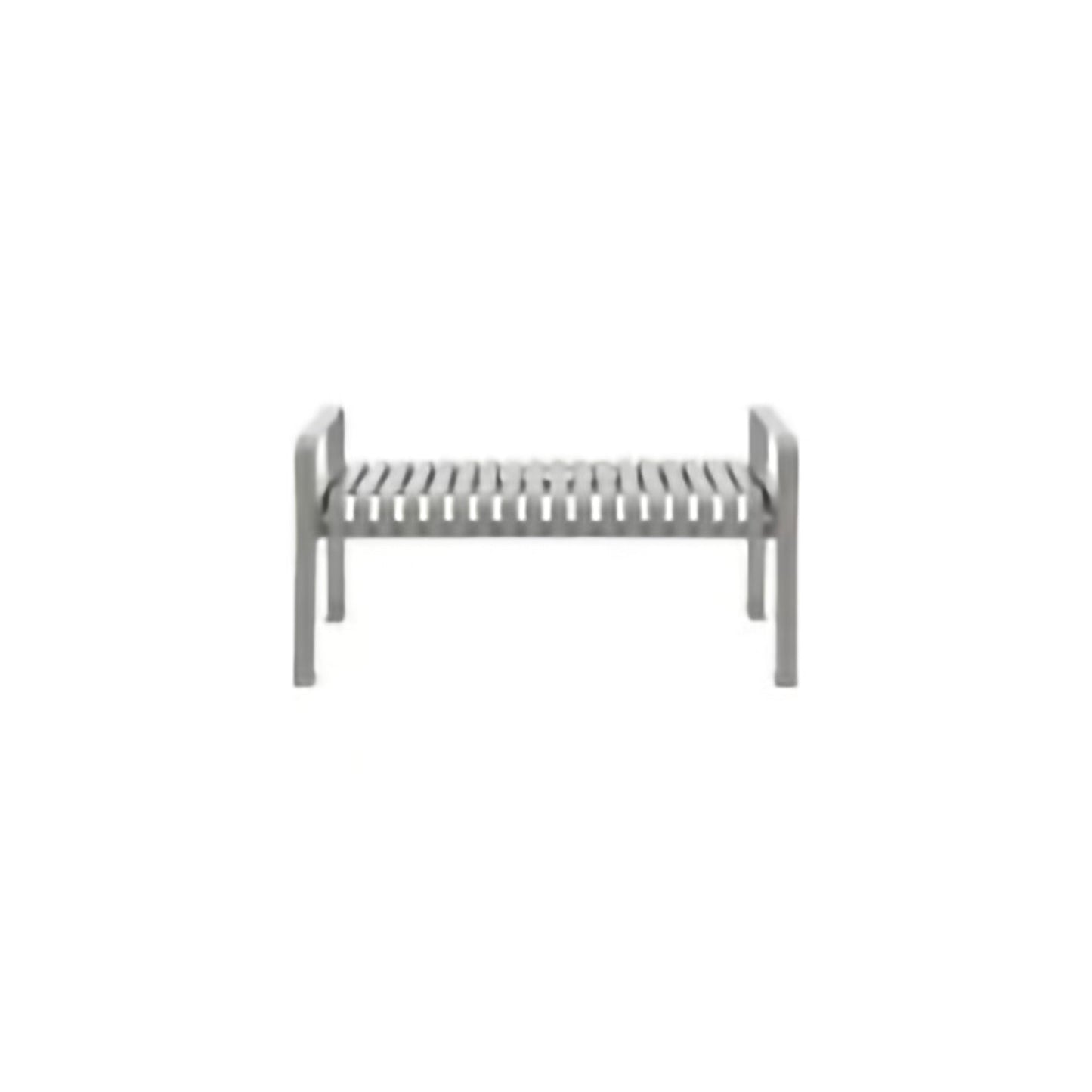 Global Industrial 4' Outdoor Steel Slat Park Bench, Backless, Gray (GLB - 262112GYKD) - SchoolOutlet