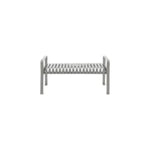 Global Industrial 4' Outdoor Steel Slat Park Bench, Backless, Gray (GLB - 262112GYKD) - SchoolOutlet