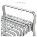 Global Industrial 4' Outdoor Steel Slat Park Bench, Backless, Gray (GLB - 262112GYKD) - SchoolOutlet