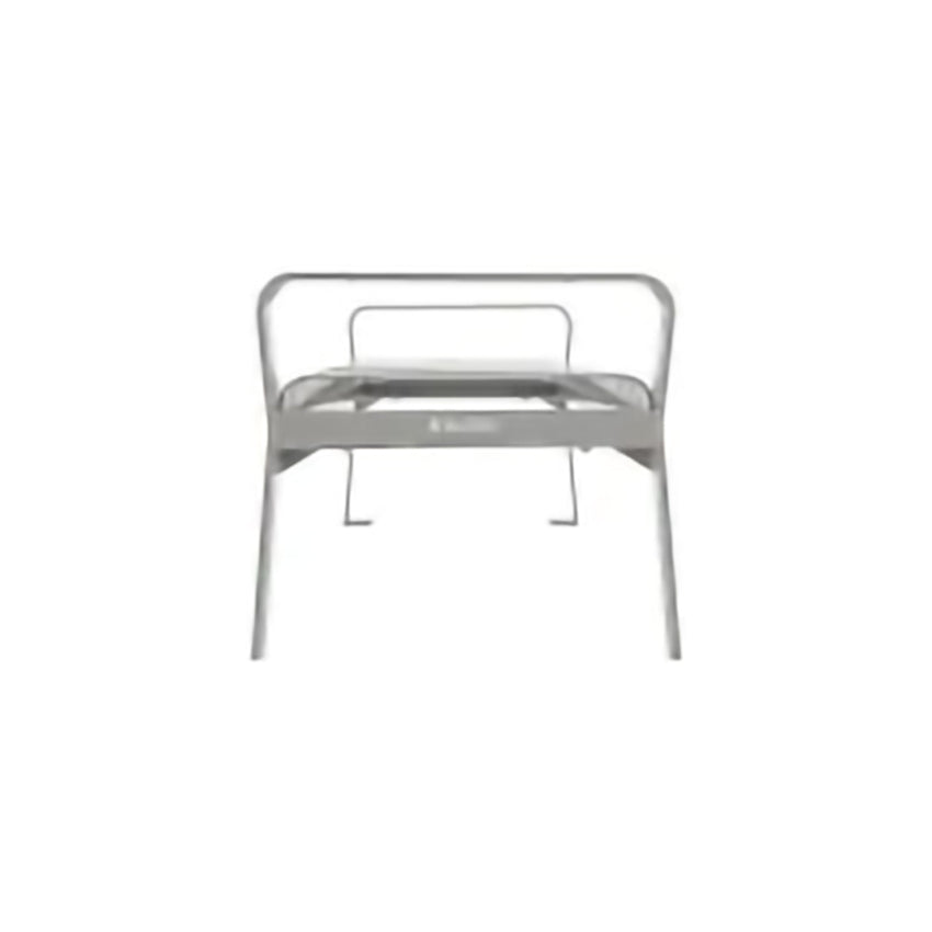 Global Industrial 4' Outdoor Steel Slat Park Bench, Backless, Gray (GLB - 262112GYKD) - SchoolOutlet
