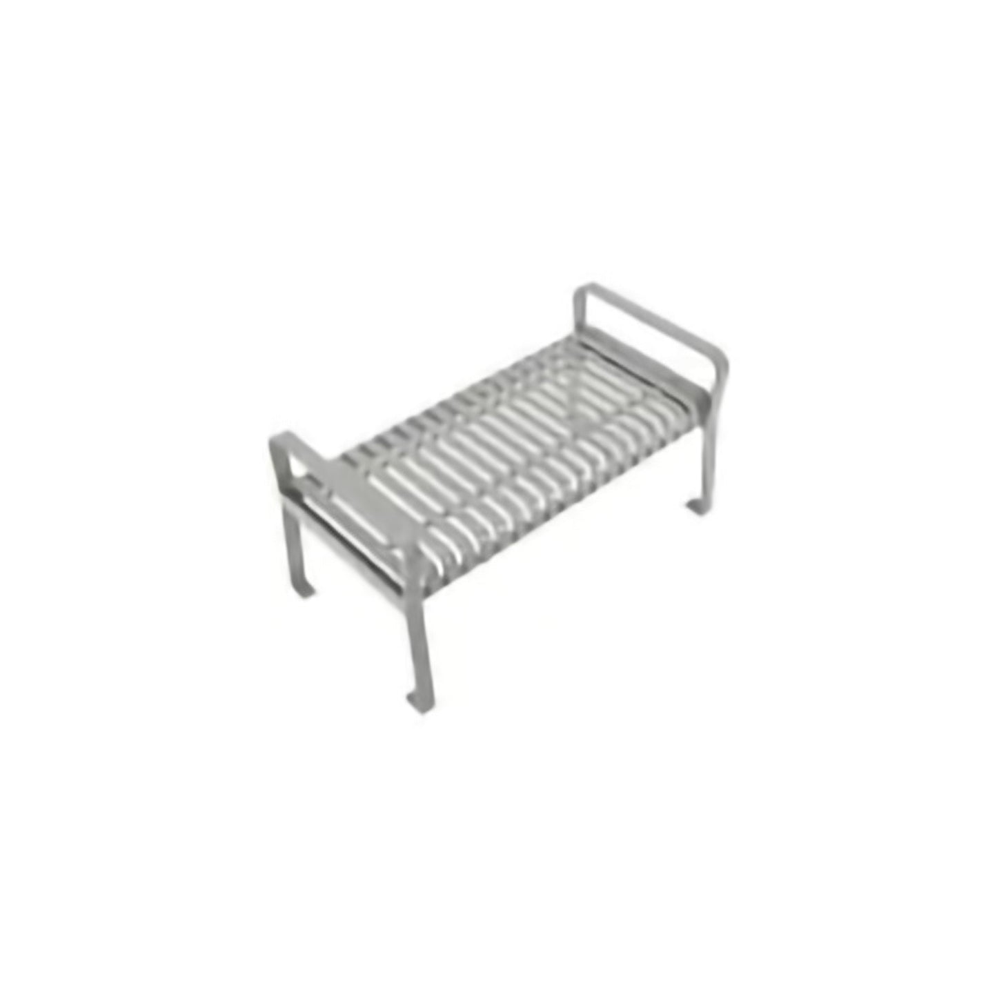 Global Industrial 4' Outdoor Steel Slat Park Bench, Backless, Gray (GLB - 262112GYKD) - SchoolOutlet