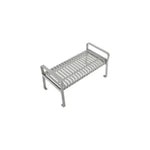 Global Industrial 4' Outdoor Steel Slat Park Bench, Backless, Gray (GLB - 262112GYKD) - SchoolOutlet