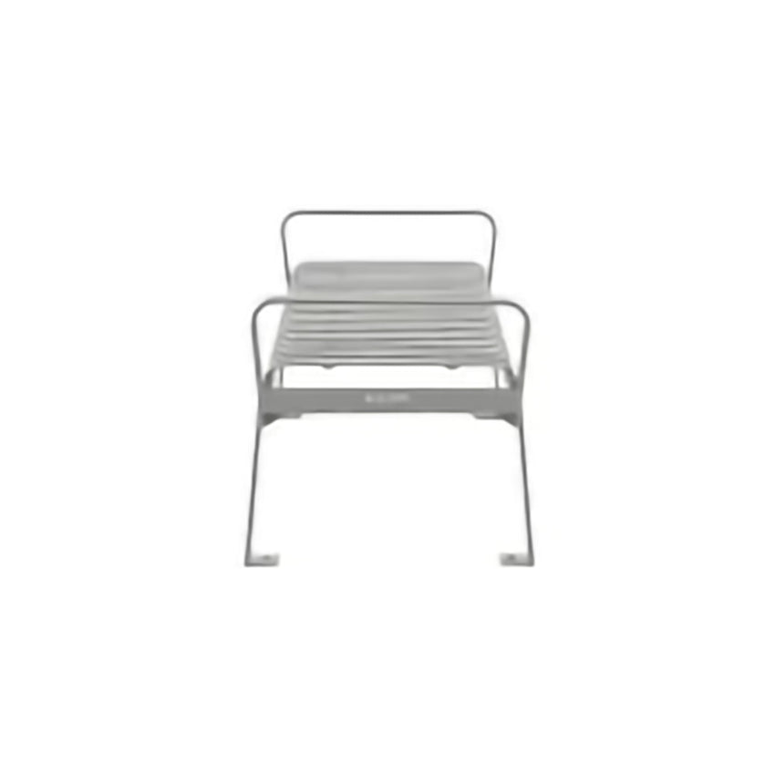 Global Industrial 4' Outdoor Steel Slat Park Bench, Backless, Gray (GLB - 262112GYKD) - SchoolOutlet