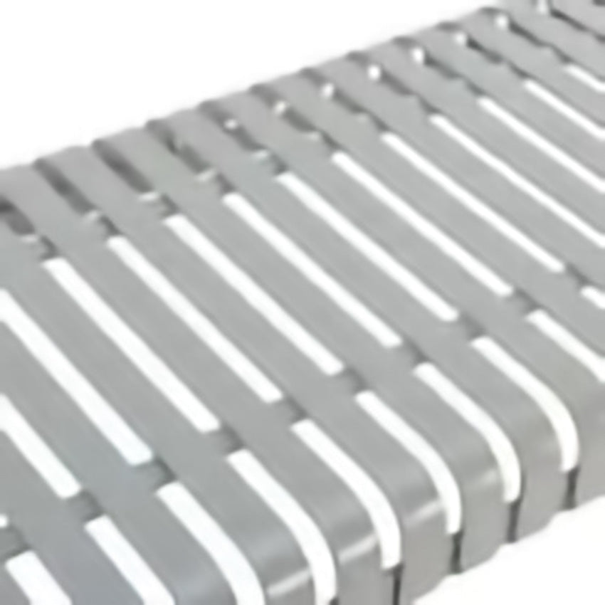 Global Industrial 4' Outdoor Steel Slat Park Bench, Backless, Gray (GLB - 262112GYKD) - SchoolOutlet