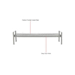 Global Industrial 8' Outdoor Steel Slat Park Bench, Backless, Gray (GLB - 262114GYKD) - SchoolOutlet