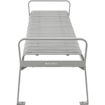 Global Industrial 8' Outdoor Steel Slat Park Bench, Backless, Gray (GLB - 262114GYKD) - SchoolOutlet