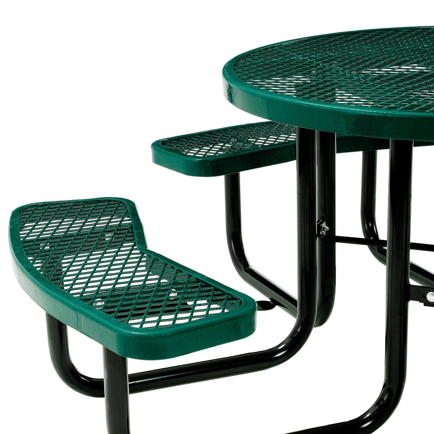 Global Industrial 46" Round Picnic Table, Expanded Metal (GLB - 277150) - SchoolOutlet