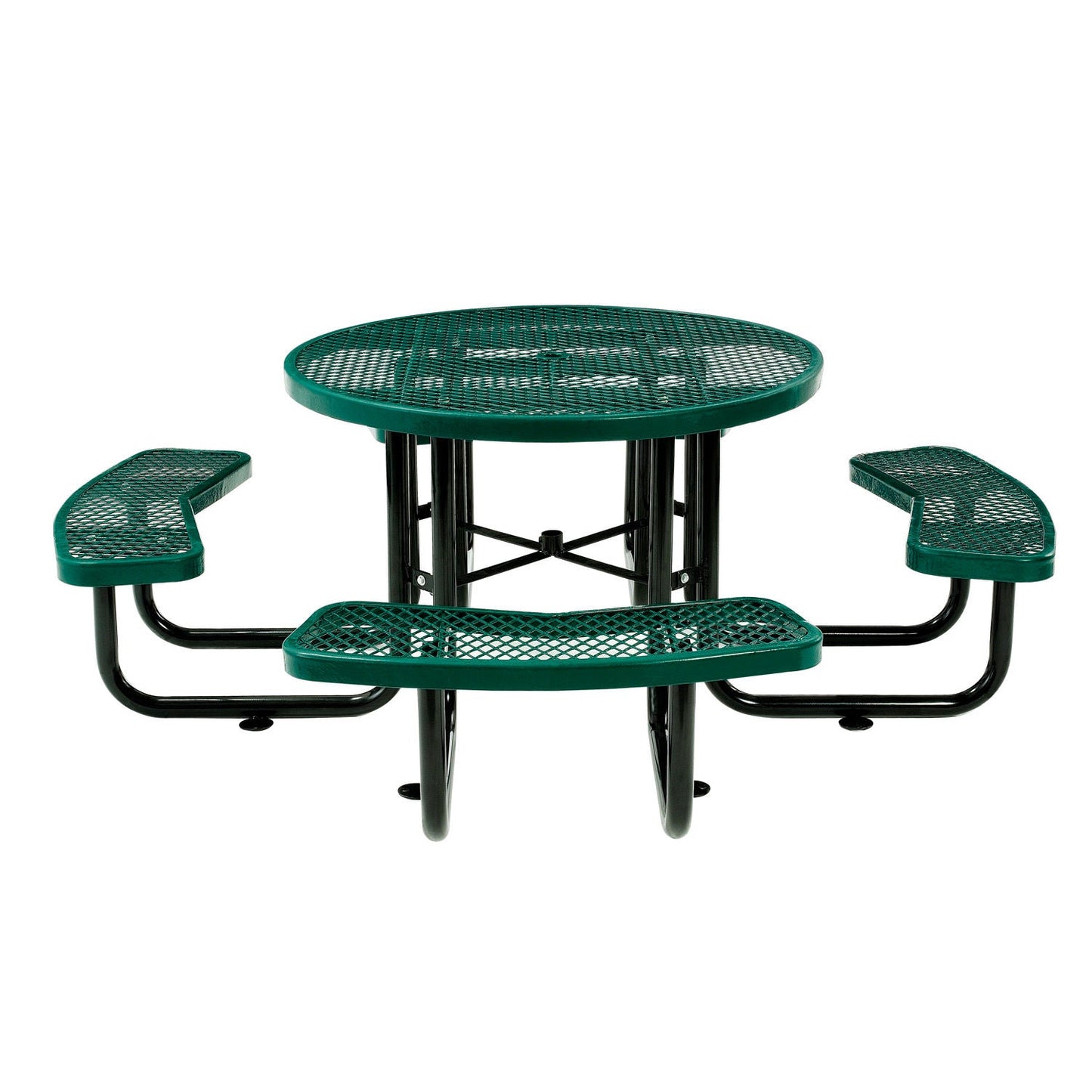 Global Industrial 46" Round Picnic Table, Expanded Metal (GLB - 277150) - SchoolOutlet