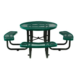 Global Industrial 46" Round Picnic Table, Expanded Metal (GLB-277150)