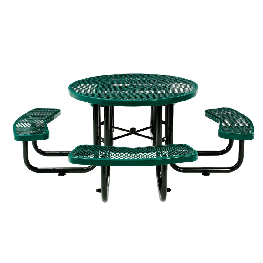 Global Industrial 46" Round Picnic Table, Expanded Metal (GLB - 277150) - SchoolOutlet