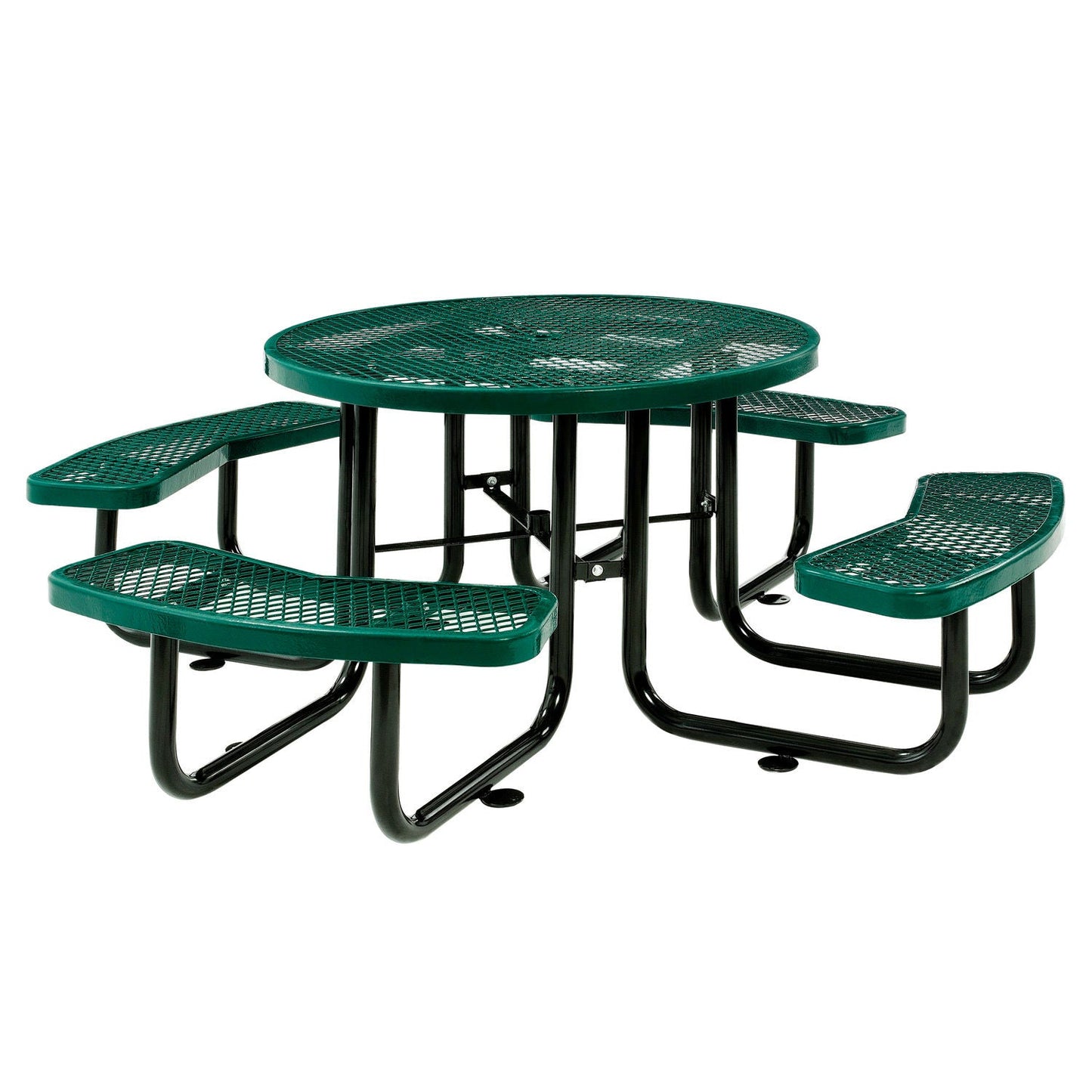 Global Industrial 46" Round Picnic Table, Expanded Metal (GLB - 277150) - SchoolOutlet