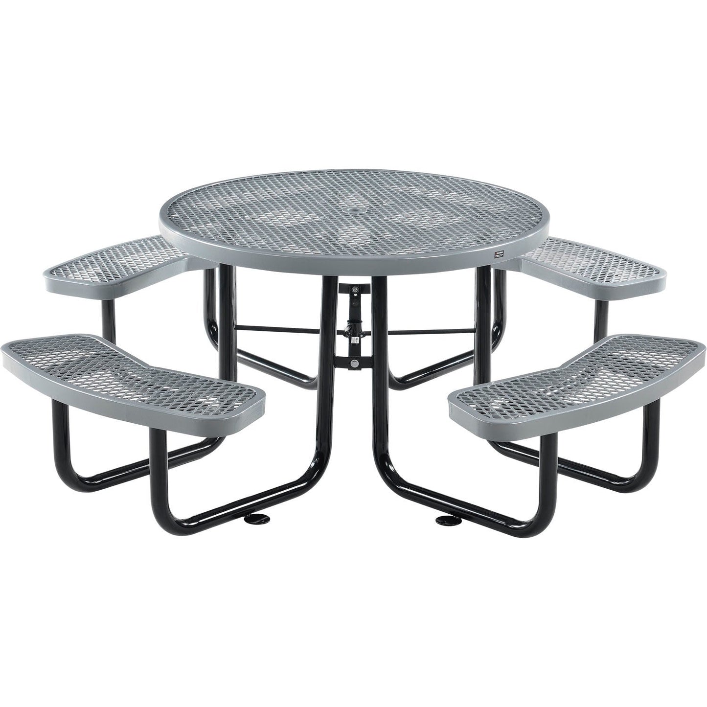 Global Industrial 46" Round Picnic Table, Expanded Metal (GLB - 277150) - SchoolOutlet