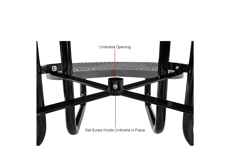 Global Industrial 46" Round Kids Picnic Table Expanded Metal (GLB - 277150K) - SchoolOutlet