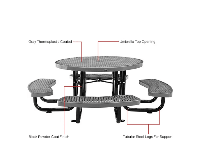 Global Industrial 46" Round Kids Picnic Table Expanded Metal (GLB - 277150K) - SchoolOutlet
