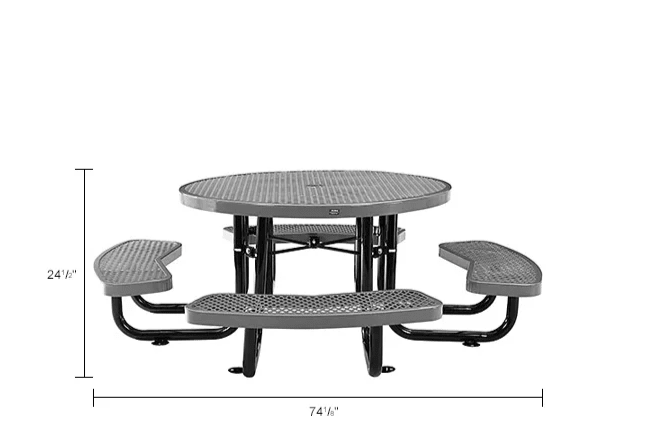 Global Industrial 46" Round Kids Picnic Table Expanded Metal (GLB - 277150K) - SchoolOutlet