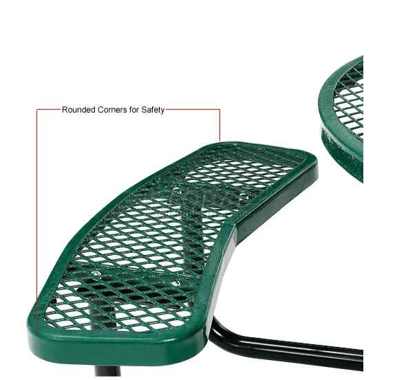 Global Industrial 46" Round Picnic Table, Expanded Metal (GLB - 277150) - SchoolOutlet