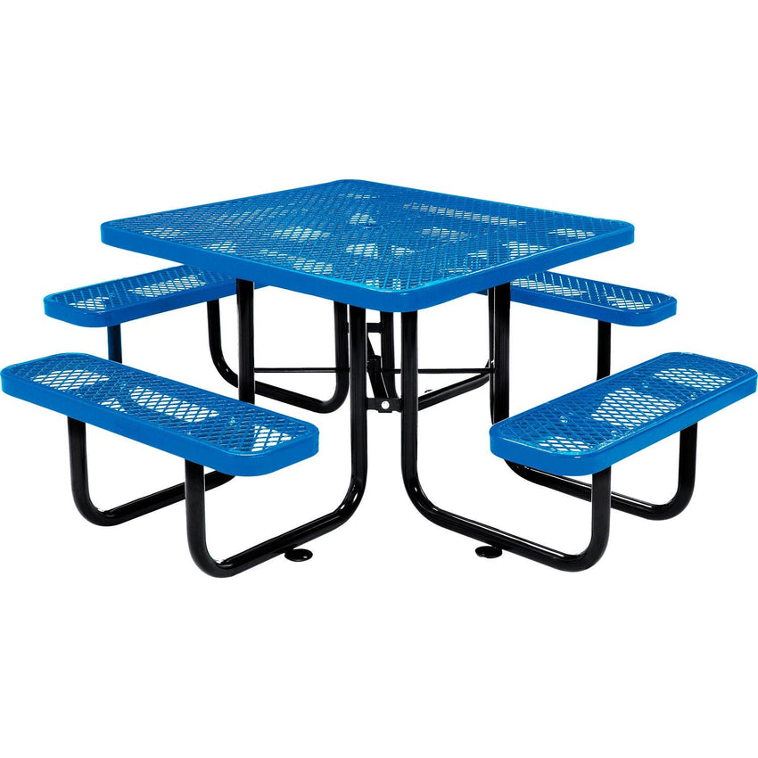 Global Industrial 46" Square Picnic Table, Expanded Metal (GLB - 277151) - SchoolOutlet
